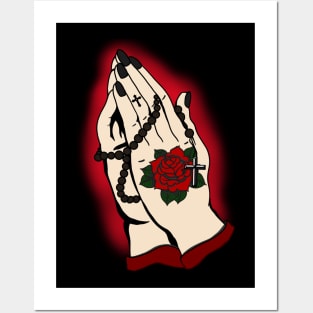 Neo Traditional Praying Hands Posters and Art